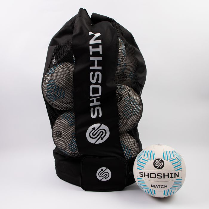 Match Netball- White/Blue- Size 4- Pack of 8 with FREE Bag