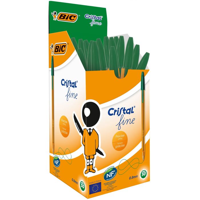 BIC Cristal Ballpoint Pen - Green - Pack of 50