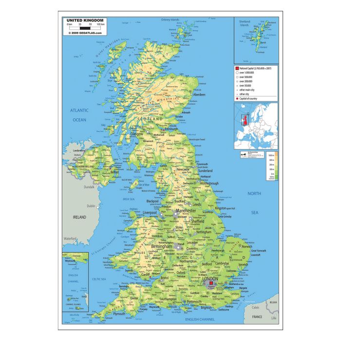 UK Physical Map 