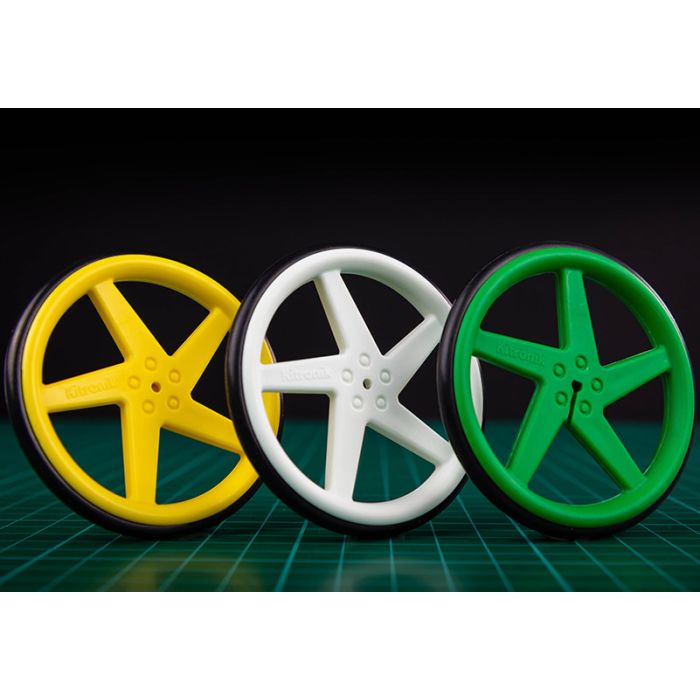 Kitronik Pair of 5 Spoke Wheels for TT motor - Yellow