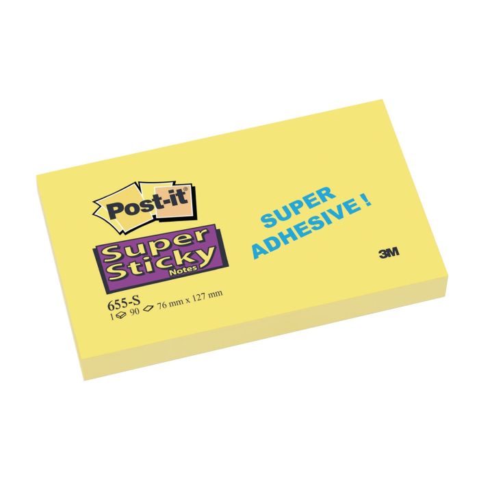 Post-it Super Sticky Notes - 76 x 127mm - Pack of 12