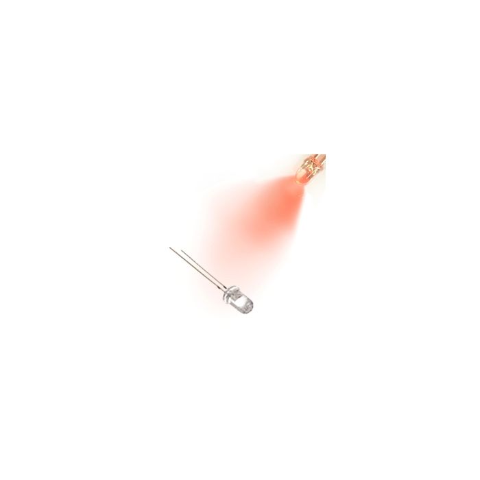 Red Flashing 5mm Water Clear LED - 30deg - 3500mCd