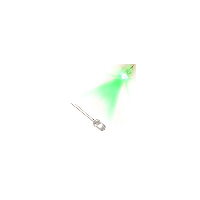Green Flashing 5mm Water Clear LED - 30deg - 4000mCd