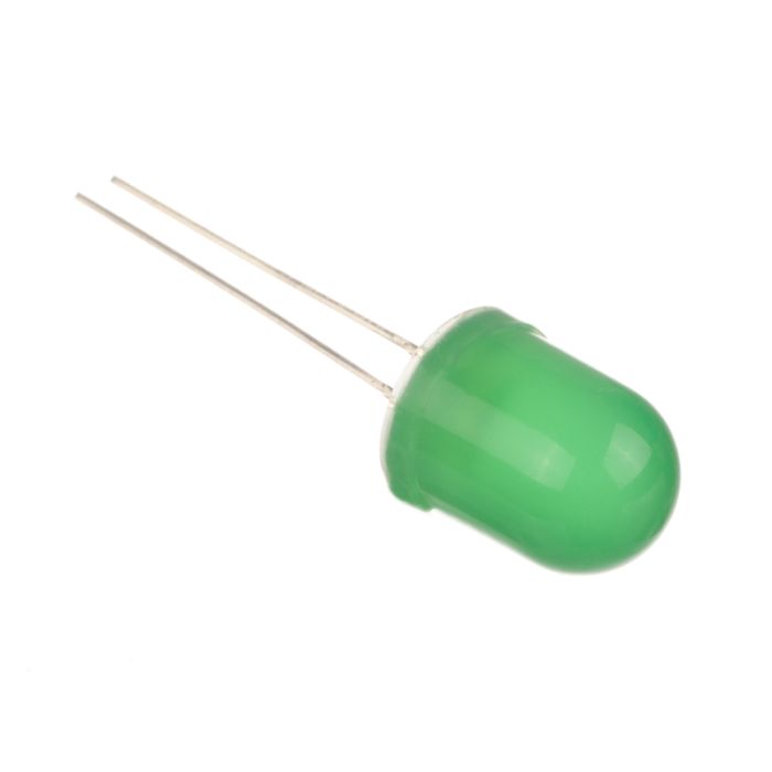 Green 10mm Diffused LED - 1750mCd