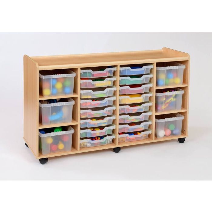 Solid Beech 6 Deep/16 Shallow Unit Clear