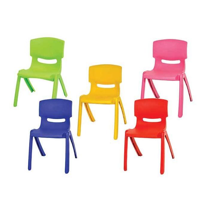 Stackable Children's Plastic Chairs - Assorted - Pack of 5