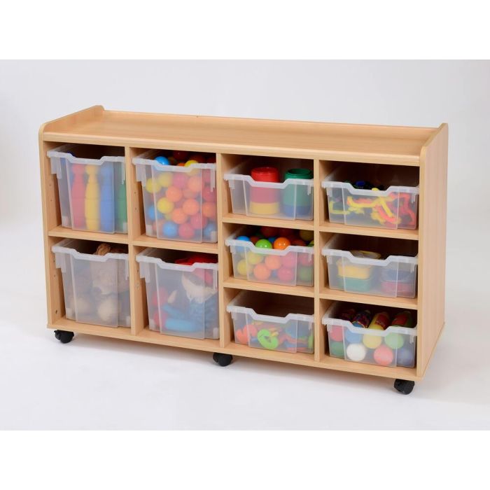Solid Beech 4 Jumbo/6 Deep Unit Clear