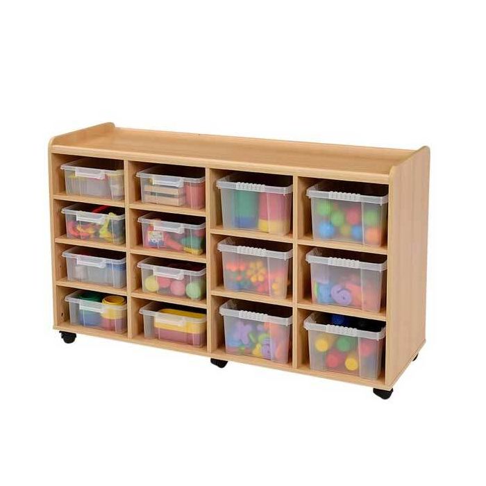 Solid Beech 6 Deep/8 Shallow Unit Clear