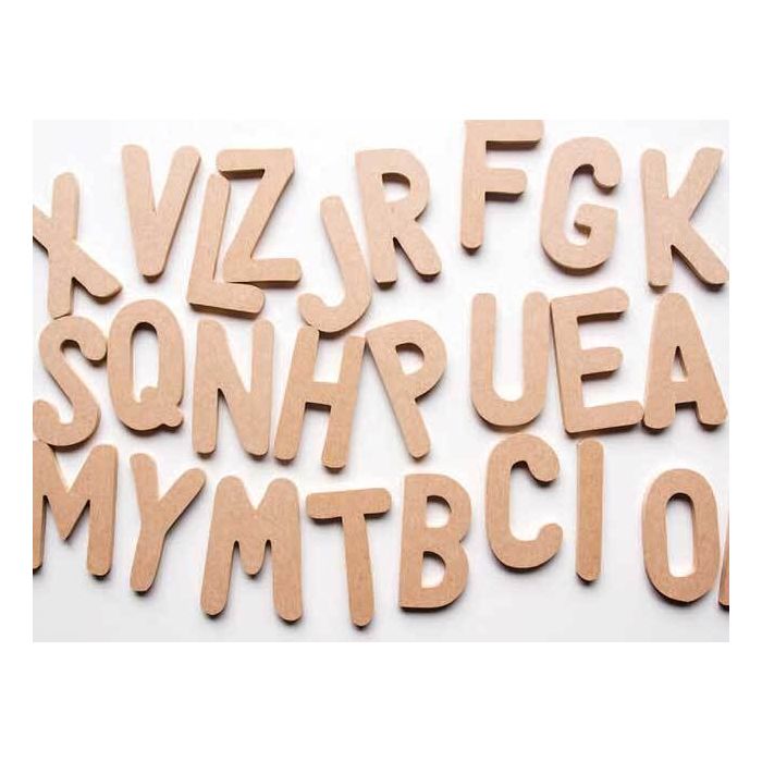 Plain Wooden Letters Lowercase - Set of 26