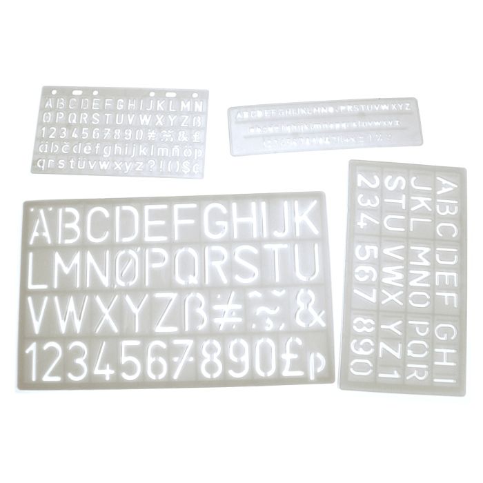 Classmates 5mm-30mm Lettering Stencil Set 4