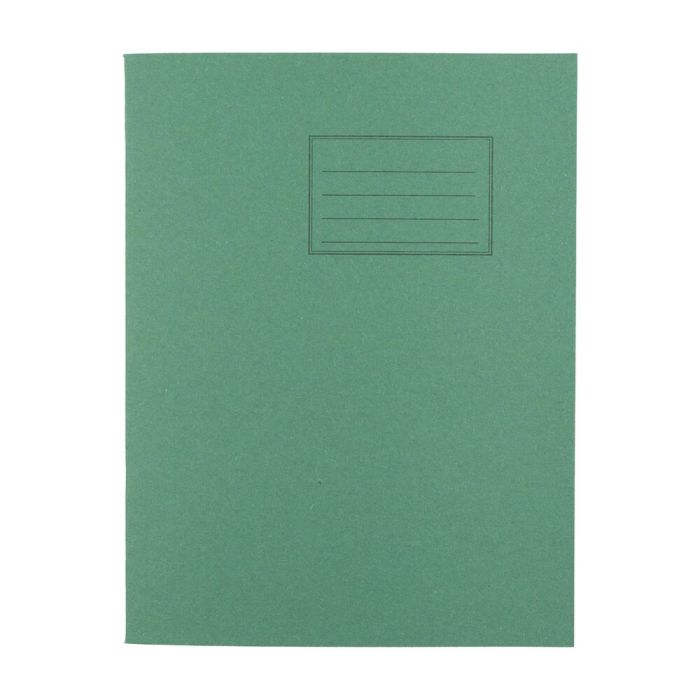 Exercise Books 9 x 7in 80 Page 8mm F&M/Blank Alternate - Dark Green - Pack of 100