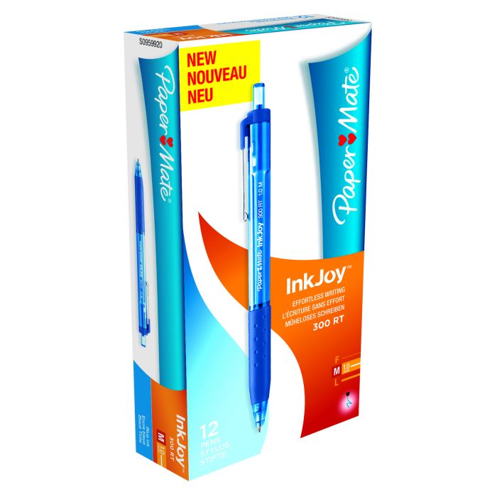 Paper Mate Inkjoy 300 Retractable Medium - Blue - Pack of 12