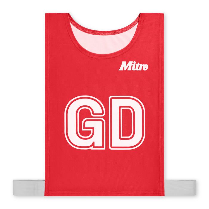 Mitre Pro Netball Bib - Red - L - Pack of 7