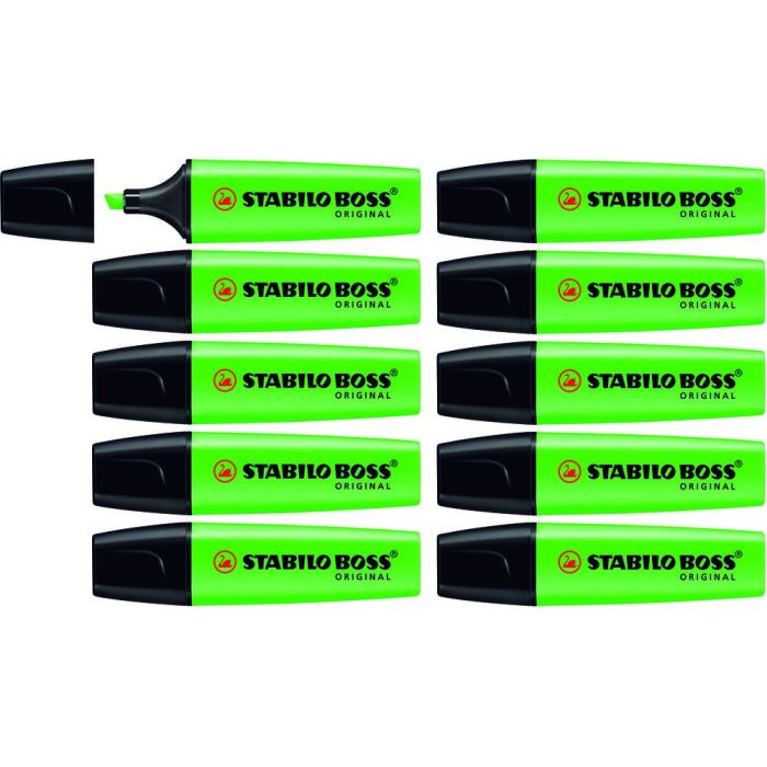 Stabilo Boss Highlighters - Green - Pack of 10