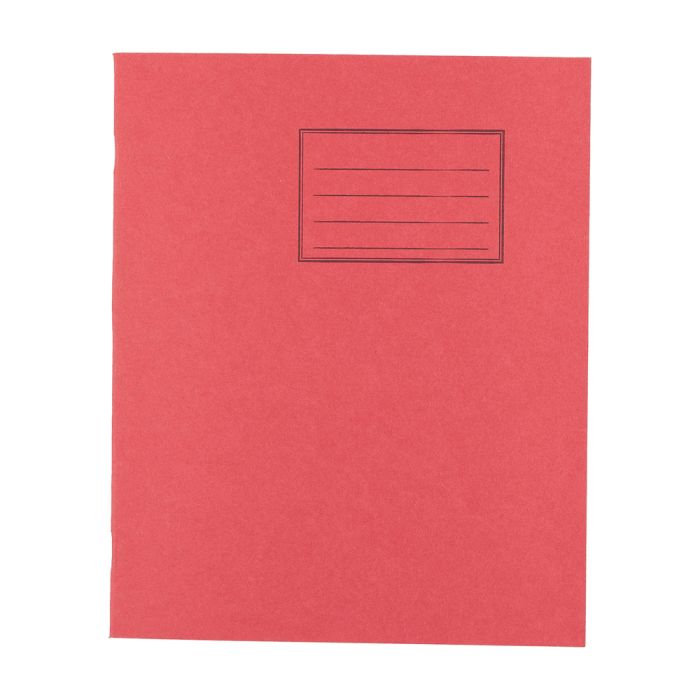Exercise Books 8 x 6.5in 48 Page 6mm Feint - Red - Pack of 100