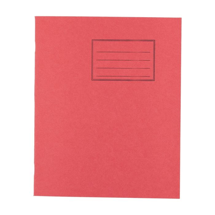 Exercise Books 8 x 6.5in 48 Page 6mm F&M - Red - Pack of 100