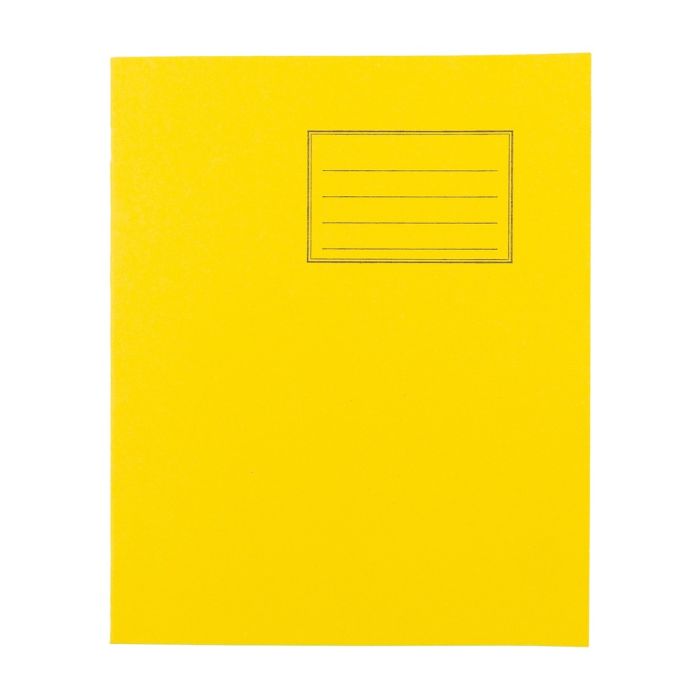 Exercise Books 8 x 6.5in 48 Page B/Hf 15mm Feint T/Hf Blank - Yellow - Pack of 100