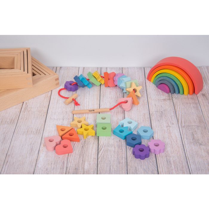 Commotion  Rainbow Wooden Lacing Shapes
