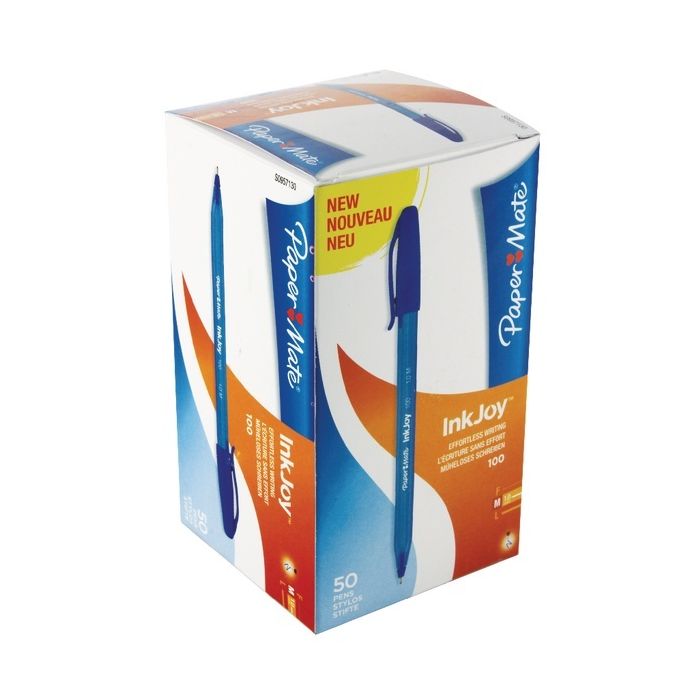 Paper Mate Inkjoy 100 Capped Medium - Blue Value Pack - Pack of 100
