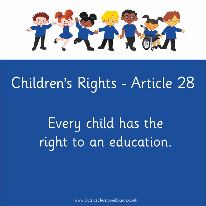 Children's Rights - Article 28 - Indoor and Outdoor Sign - Red - English