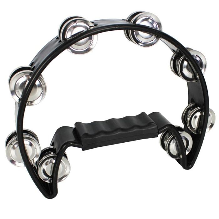 A-Star Half Moon Tambourine - Black
