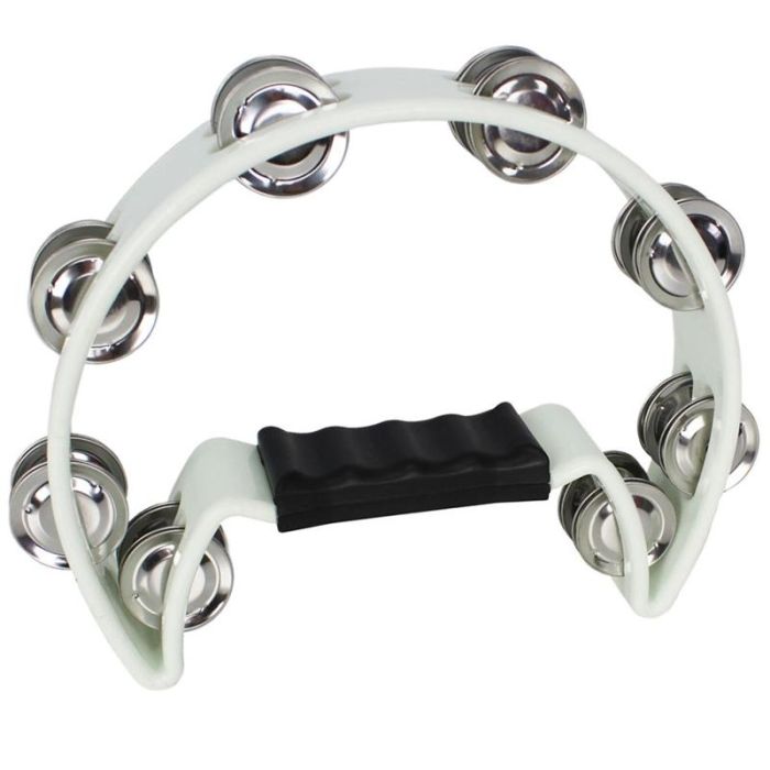 A-Star Half Moon Tambourine - White
