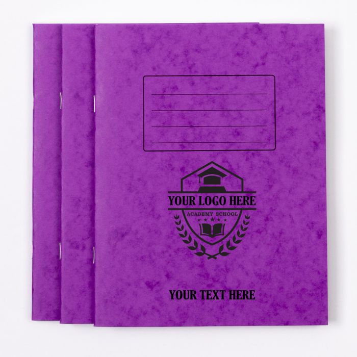 9" x 7" Exercise Book 32p 15mm Ruled/Plain Alternate- Purple