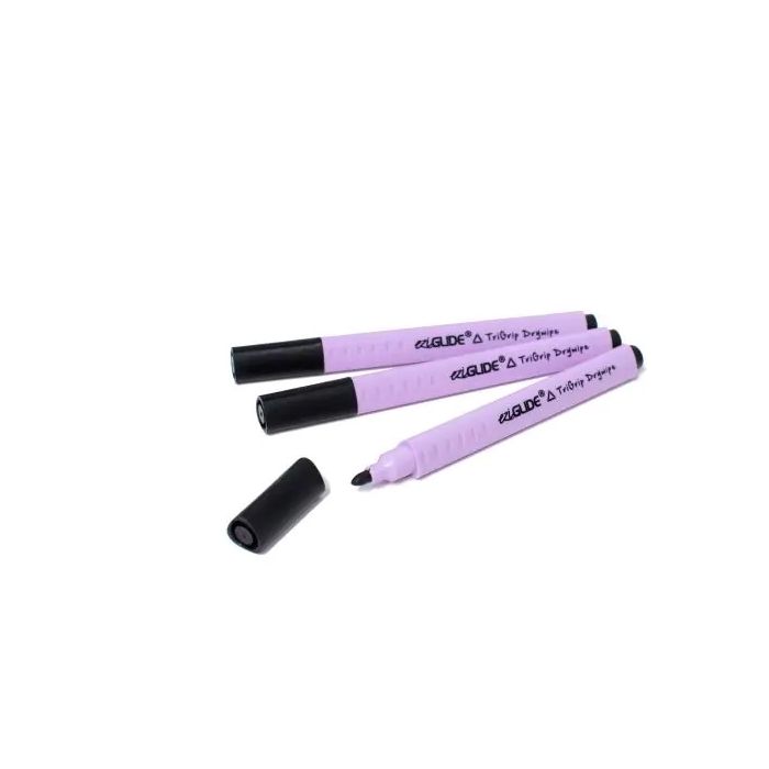 EziGlide TriGrip Drywipe Pens - Black - Pack of 35