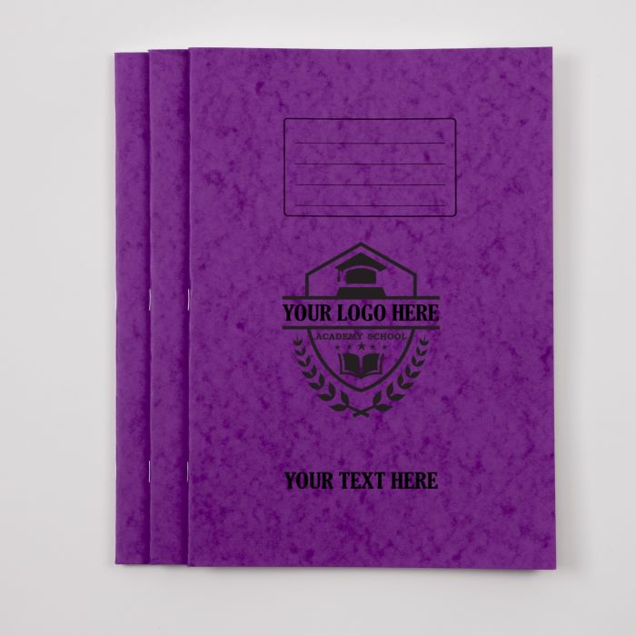  A4 Exercise Book 96 - 8mm Ruled With Margin- Purple - Pk 50