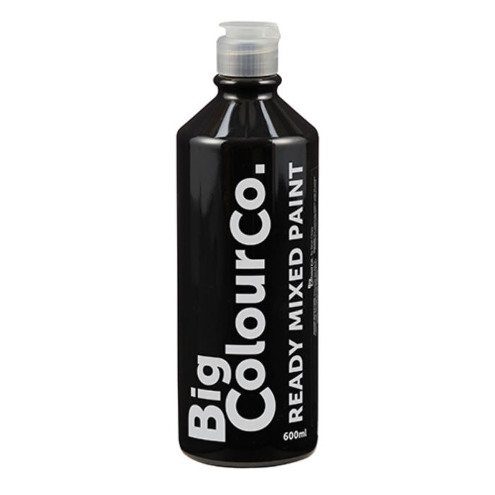Ready Mixed Washable Paint 600ml - Black - Pack of 6