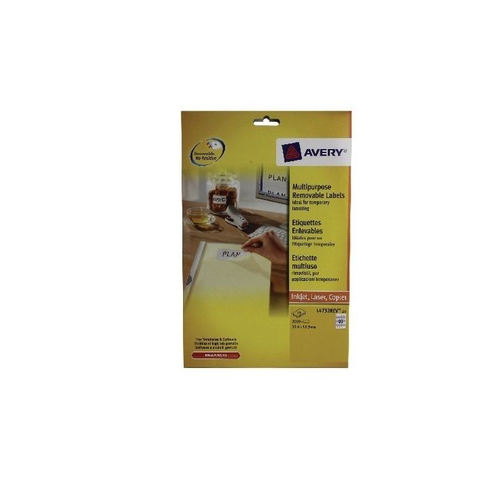 Avery Removable Laser Labels - 80 Per Sheet L4732REV - Pack of 25