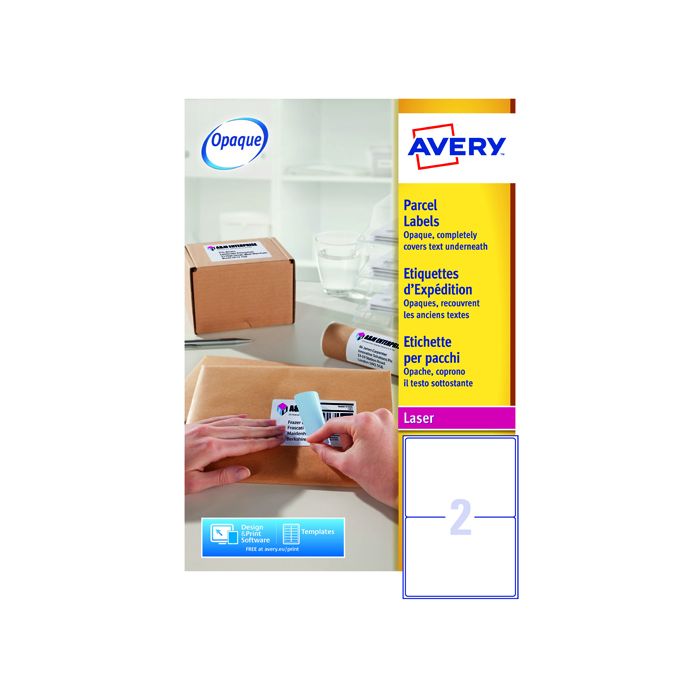 Avery Laser Labels - 2 Per Sheet L7168 - Pack of 100