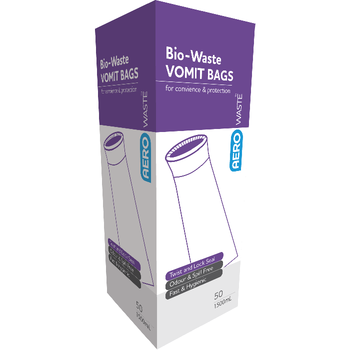 Poly Bag Solid Ring Opening With Twist Seal Sick Bags - Pack of 50