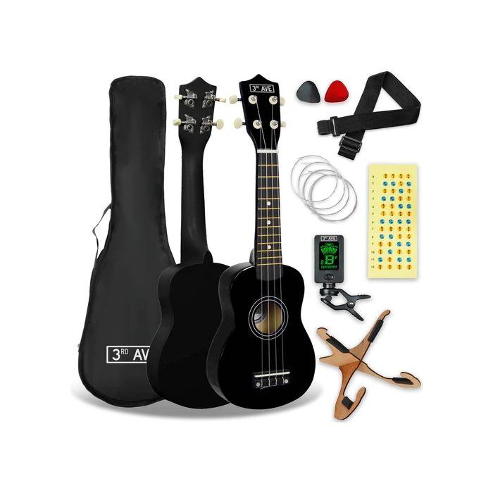 3rd Avenue Soprano Ukulele Pack - Black