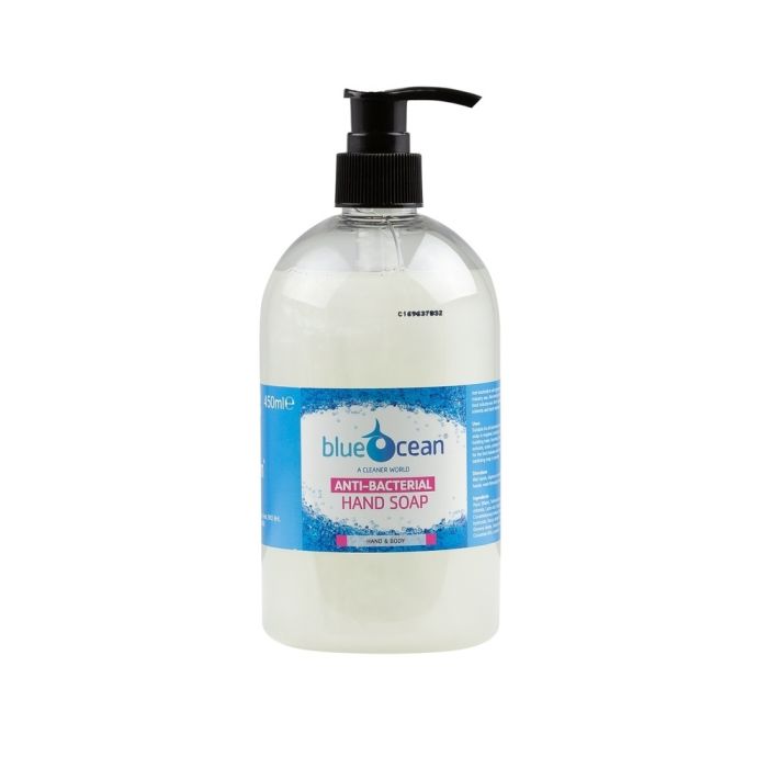 BlueOcean Antibacterial Hand Soap 450ml Hand Pump - Pack of 6