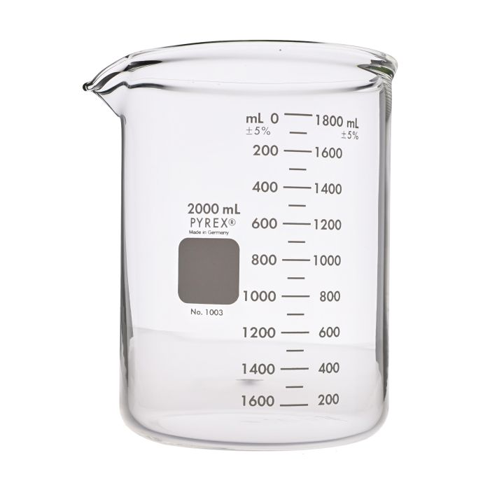 Pyrex Heavy Duty Glass Beaker Squat Form - 2000ml - Pack of 4