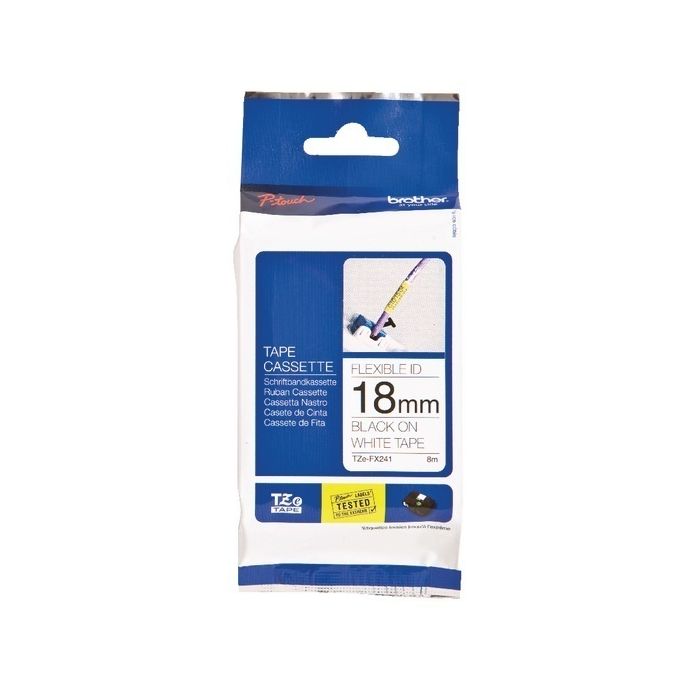 Brother TZ Label Tape 18mm - Black On White