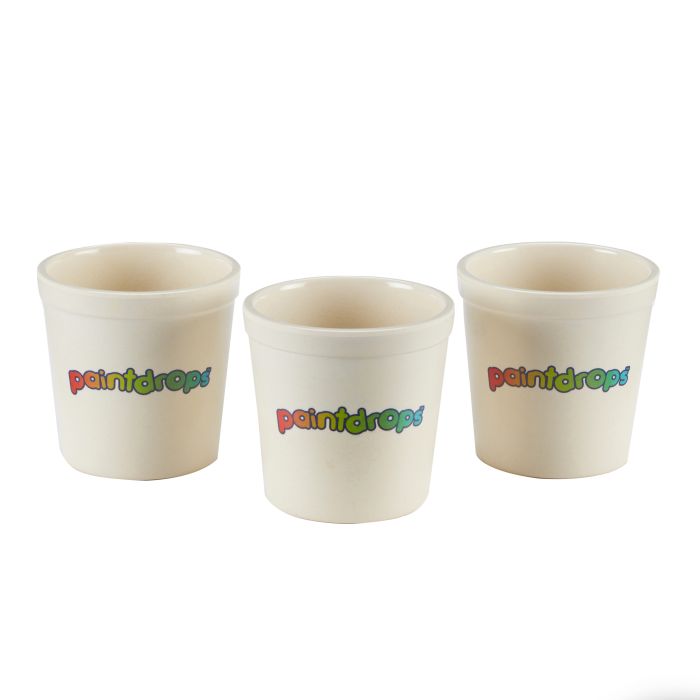 Paint Drops Bamboo Mixing Pots - Pack of 3