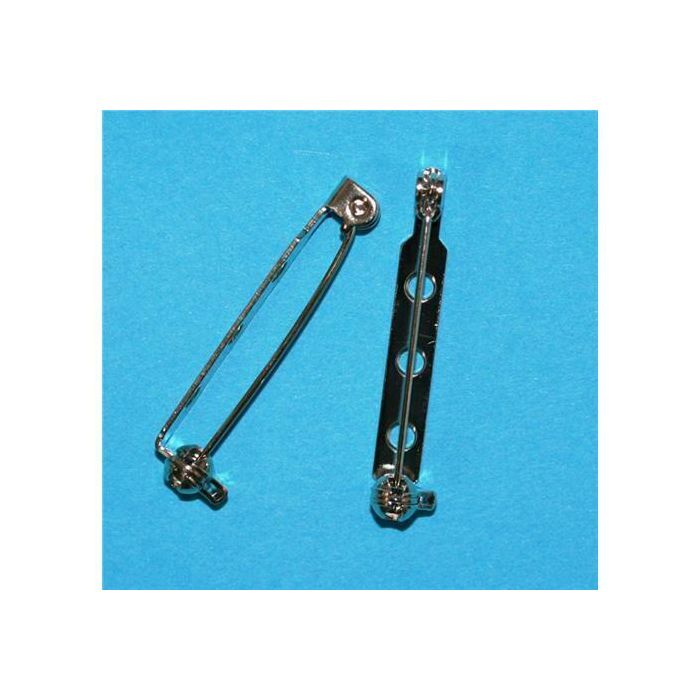 Jewellery Findings Silver Broach Bars - Pack of 50