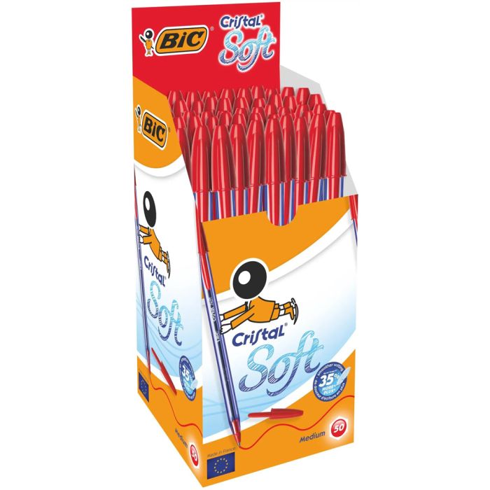 Bic Cristal Soft - Red - Pack of 50