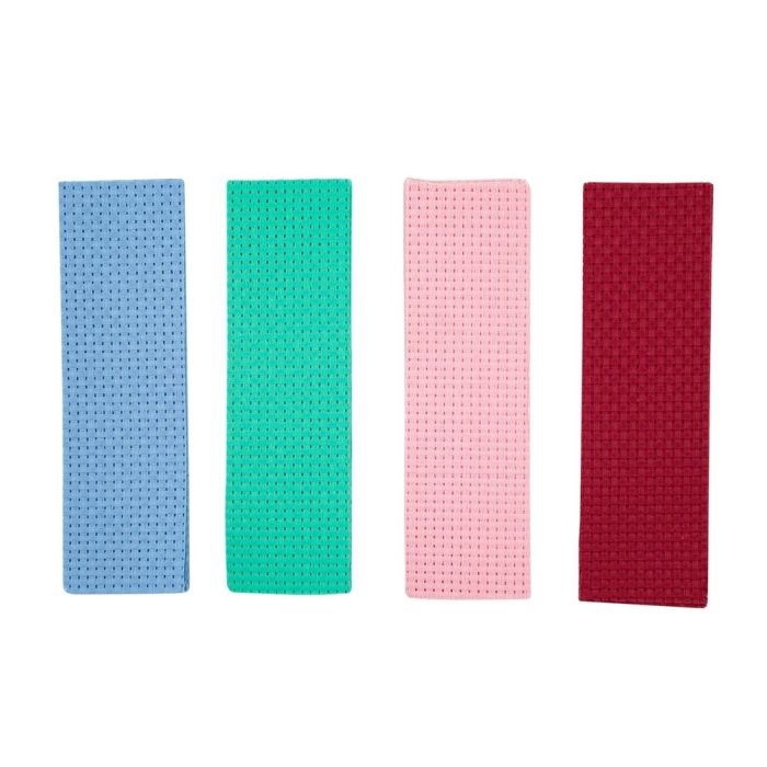 Binca Matting Bookmarks 20cm x 6cm 4 Assorted Cols. - Pack of 40