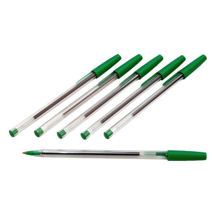 Ballpoint Pens - Green - Pack of 50