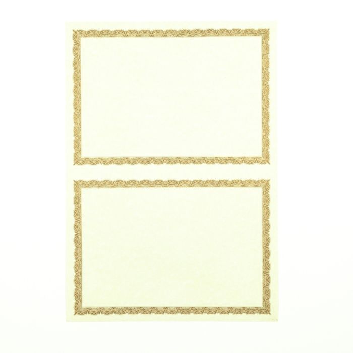 Certificate Border Sheet A5 2Up 90gsm - Gold - Pack of 100