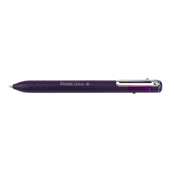 Pentel 4Colour Retractable Ballpoint Pen-Purple Barrel-Pk 12