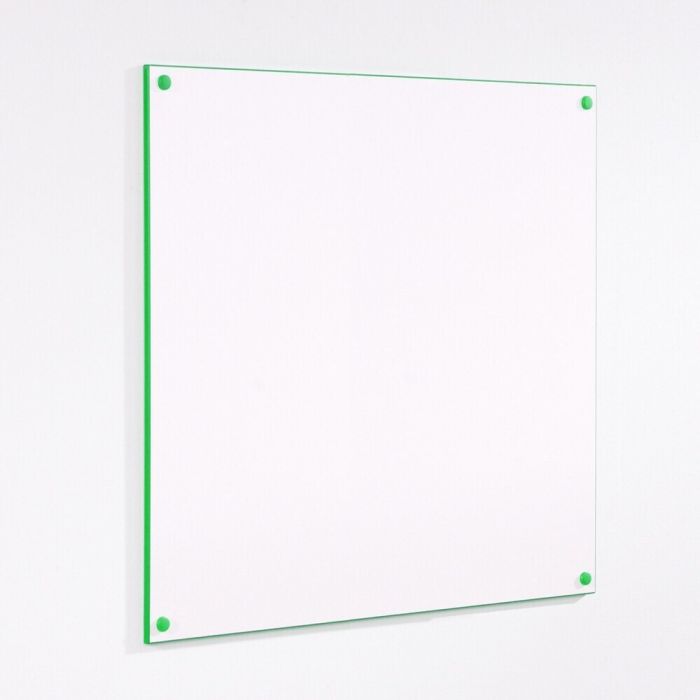 Colour Edged Frameless Whiteboard 1200 x 900mm - Green Edge