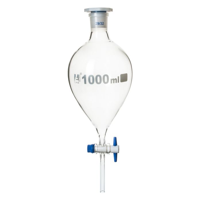 Glass Separating Funnel- Conical Shaped with Stopper- 1000ml