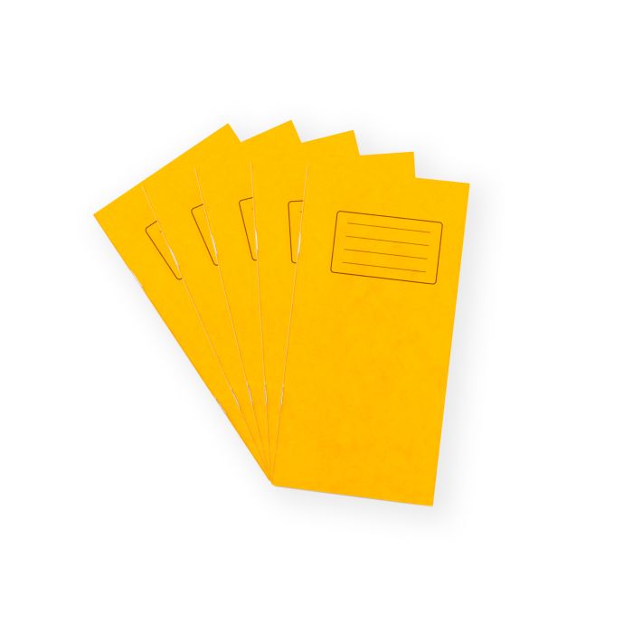 200 x 100mm Notebook 32 Page- 8mm Ruled- Yellow - Pk100
