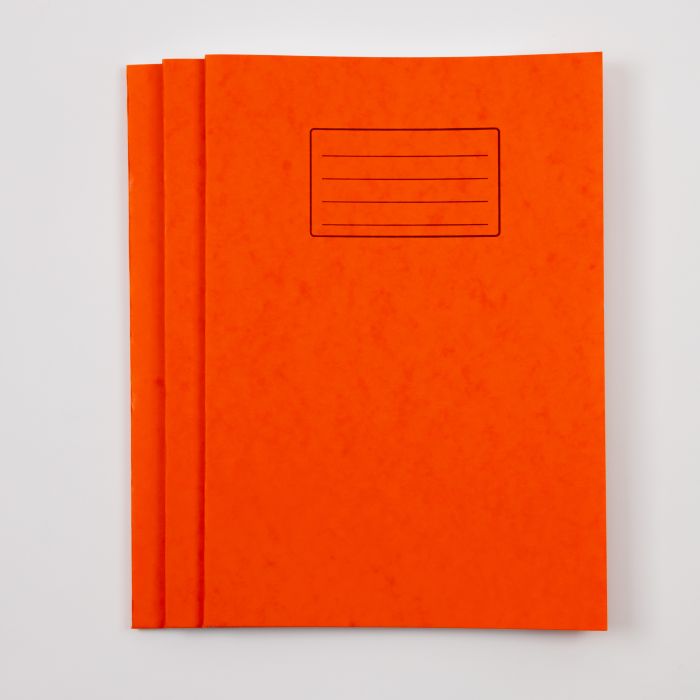 A4 Exercise Book 80 Page- 8mm Ruled/Margin- Orange- Pk 50