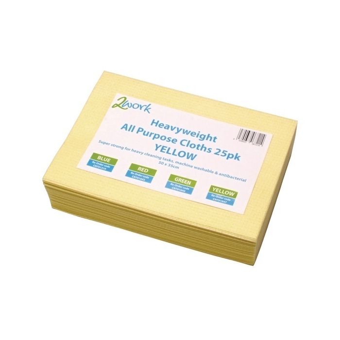 Heavy Duty Cloths - Yellow - Pack of 25