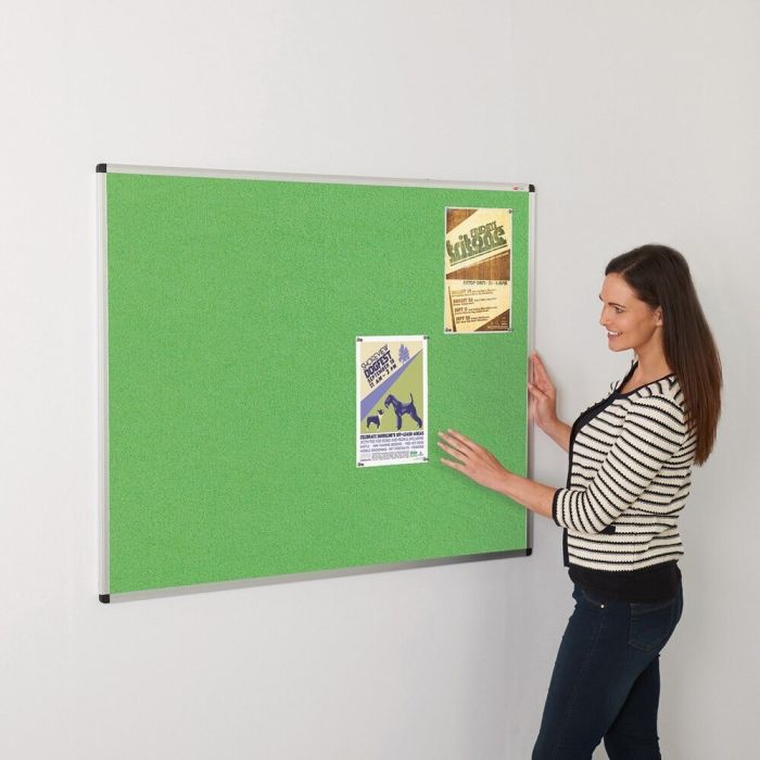 ColourPlus Vibrant Noticeboard Aluminium Frame 1200 x 1500mm - Bright Green